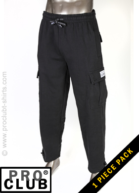 PROCLUB Men's Heavyweight Fleece Cargo Pants (1Pc)