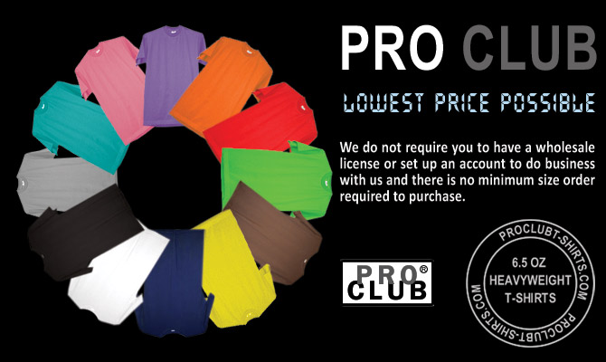 Pro Club Shirt Size Chart